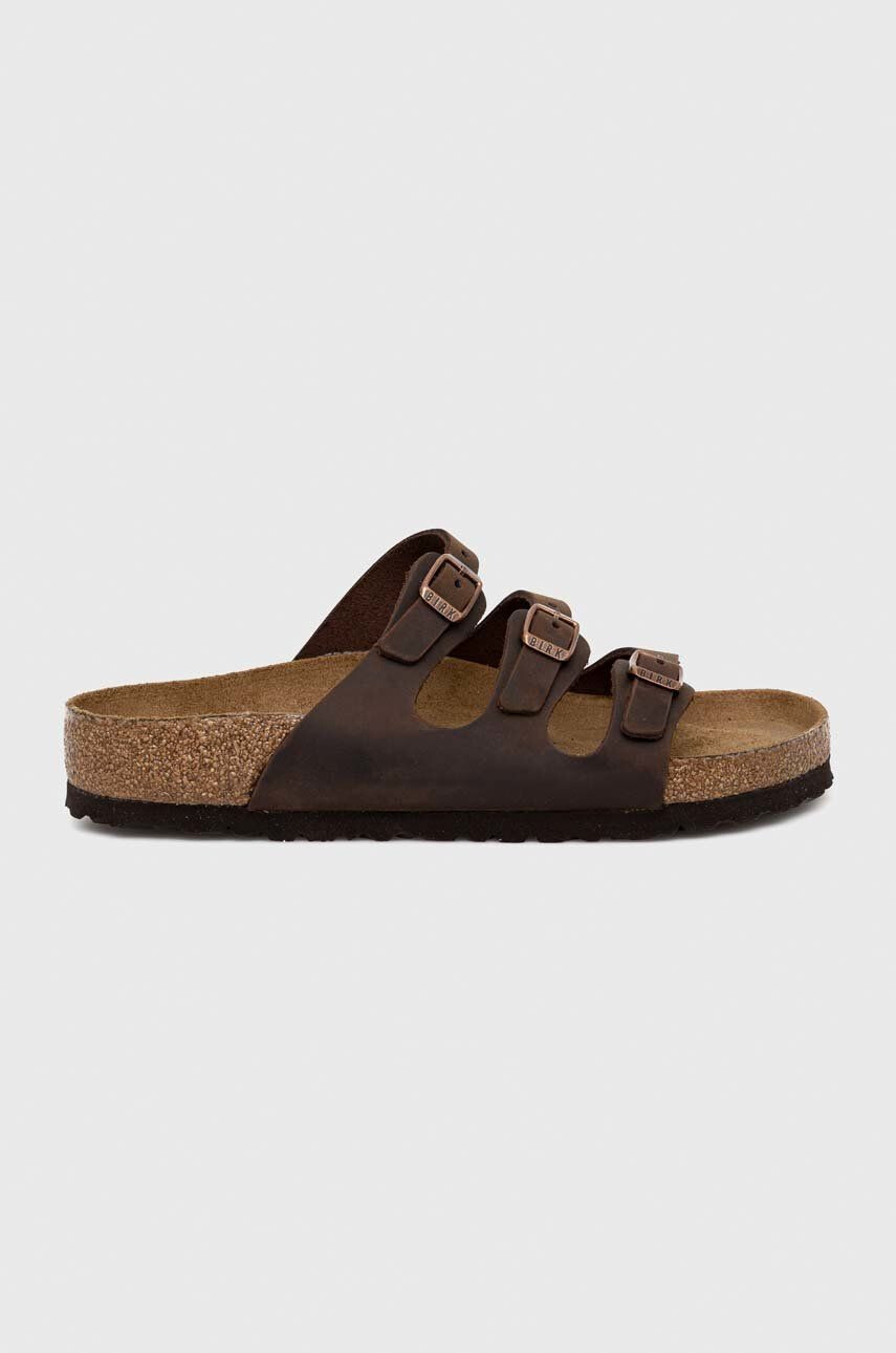 Birkenstock Natikači iz semiša FLORIDA ženski rjava barva 53901 - Pepit.si