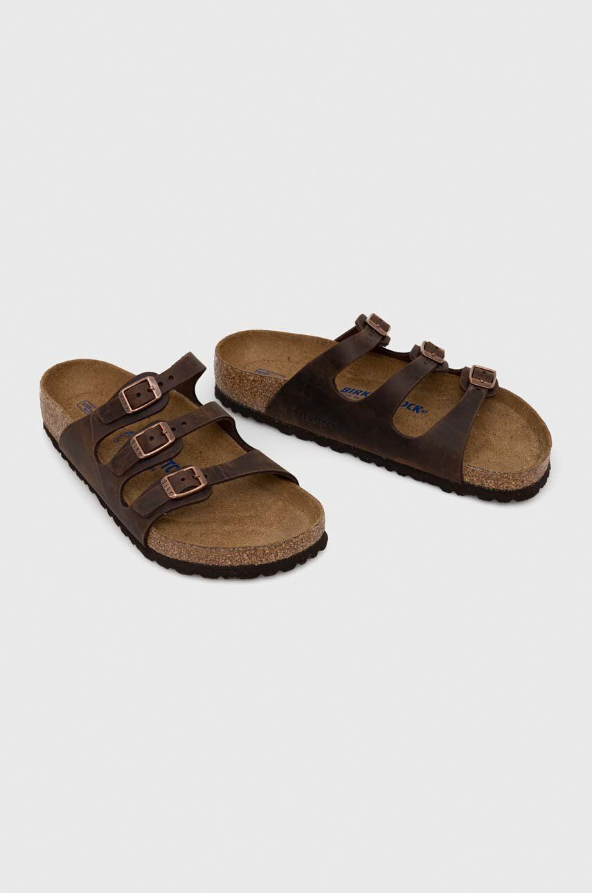 Birkenstock Natikači iz semiša FLORIDA ženski rjava barva 53901 - Pepit.si