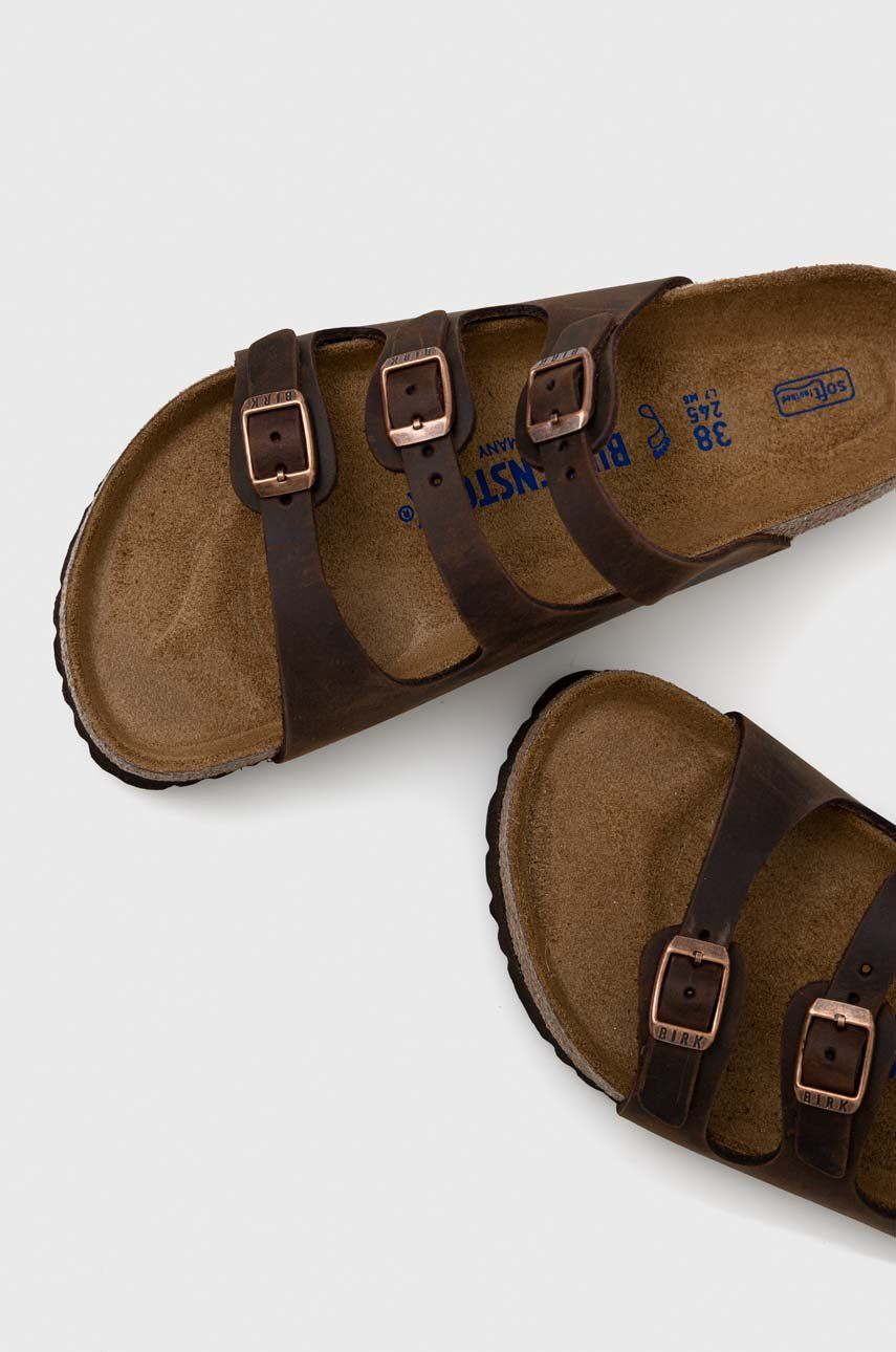 Birkenstock Natikači iz semiša FLORIDA ženski rjava barva 53901 - Pepit.si