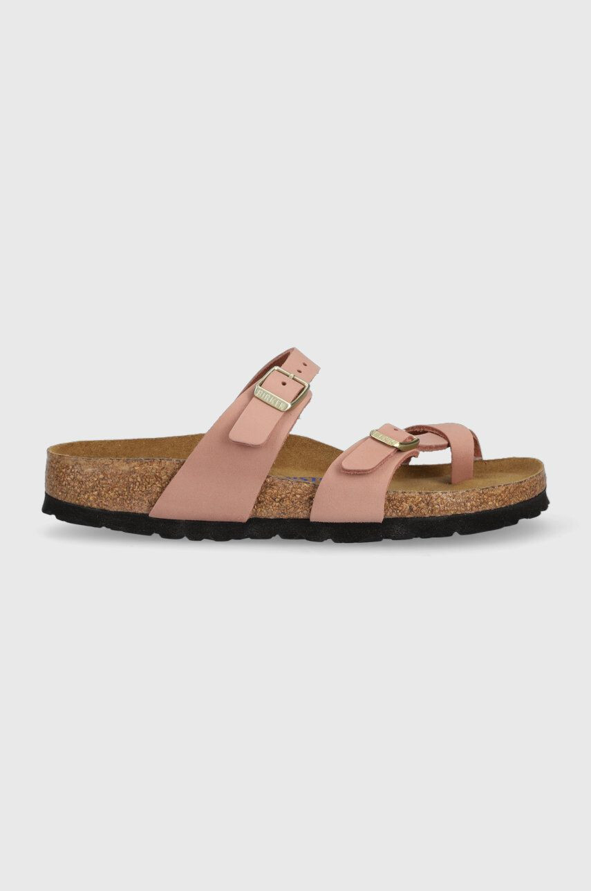 Birkenstock Natikači iz semiša Mayari SFB ženski roza barva 1024049 - Pepit.si