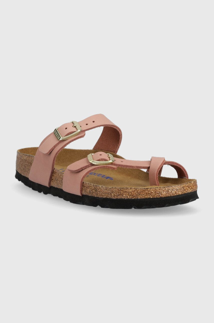 Birkenstock Natikači iz semiša Mayari SFB ženski roza barva 1024049 - Pepit.si