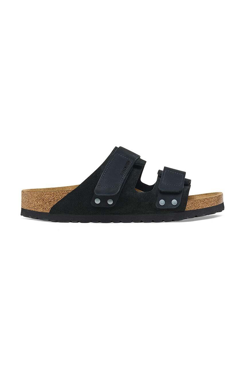 Birkenstock Natikači iz semiša Uji ženski črna barva 1024832 - Pepit.si