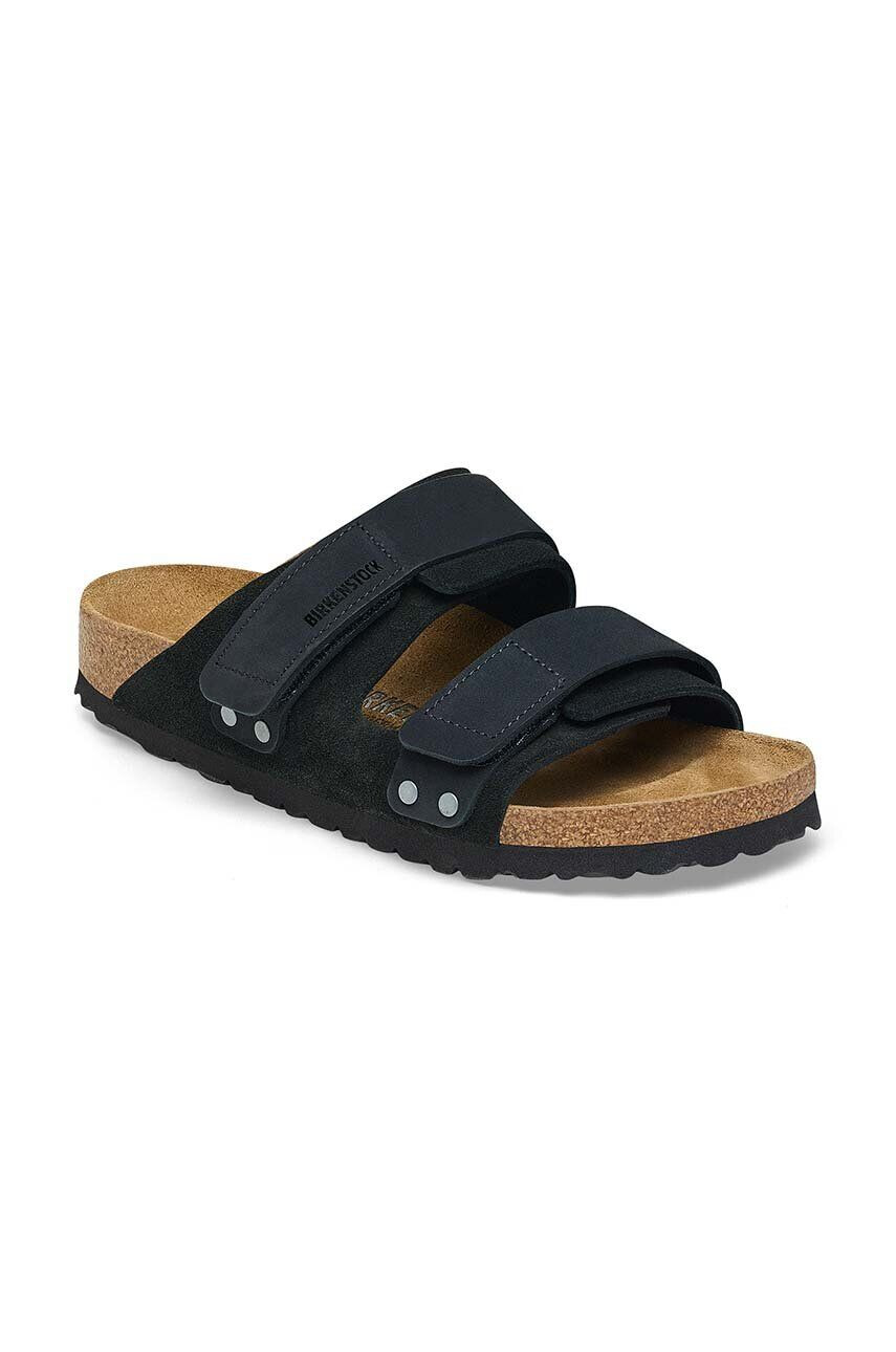 Birkenstock Natikači iz semiša Uji ženski črna barva 1024832 - Pepit.si