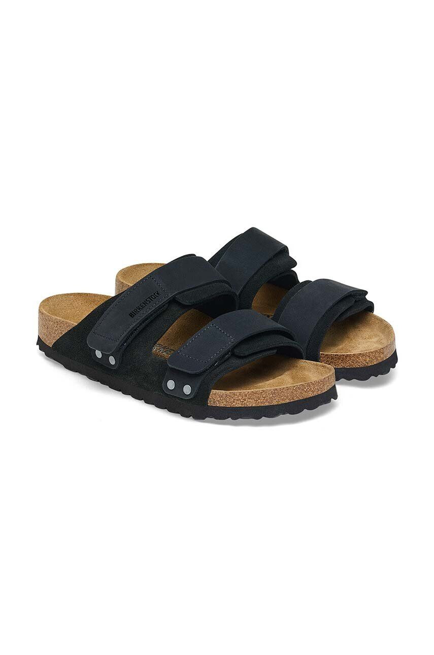 Birkenstock Natikači iz semiša Uji ženski črna barva 1024832 - Pepit.si