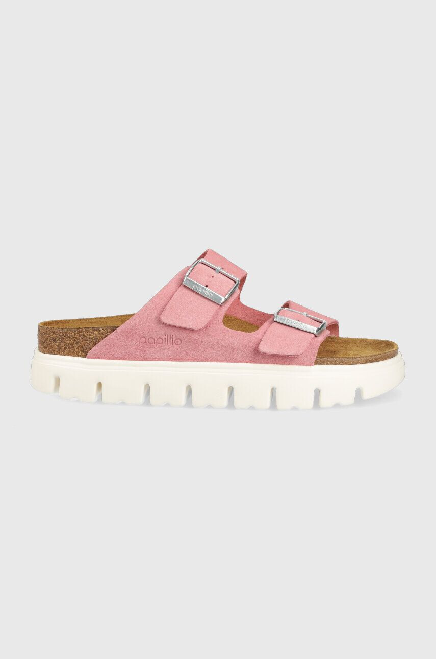 Birkenstock Natikači iz semiša X PAPILLIO Arizona Chunky - Pepit.si