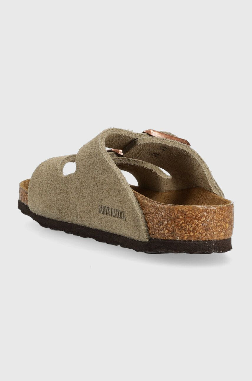 Birkenstock Otroški natikači iz semiša bež barva - Pepit.si