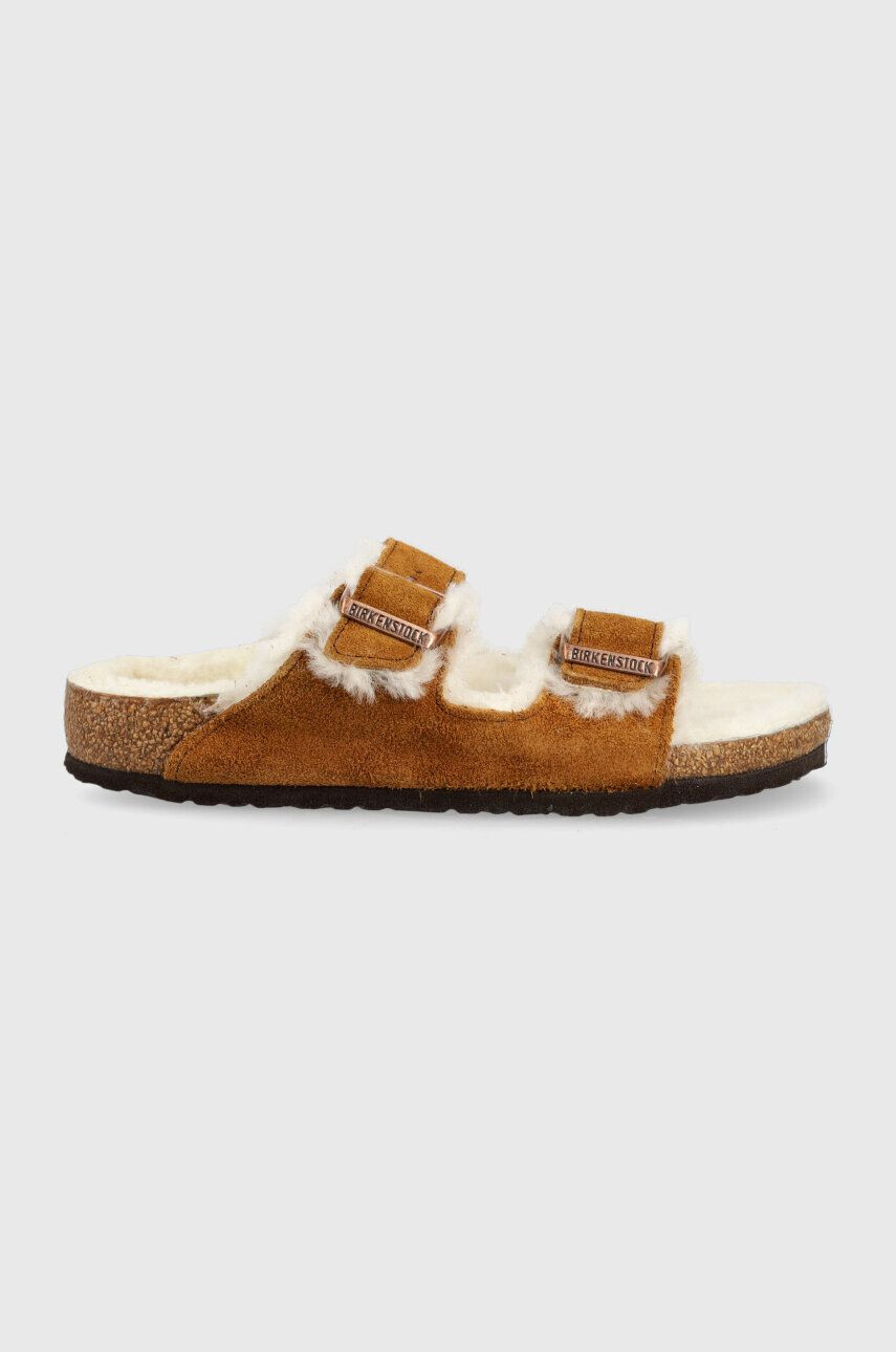 Birkenstock Otroški natikači iz semiša rjava barva - Pepit.si