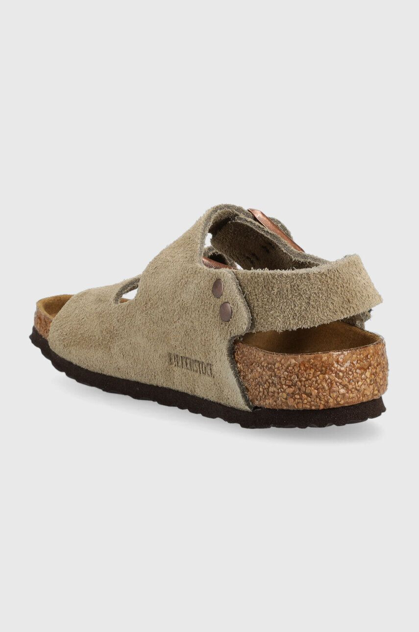 Birkenstock Otroški sandali iz semiša Milano bež barva - Pepit.si