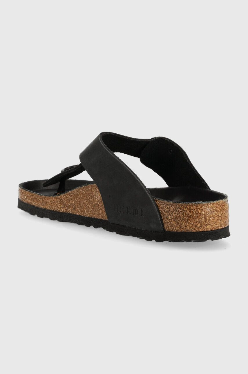 Birkenstock Usnjene japonke ženski črna barva - Pepit.si