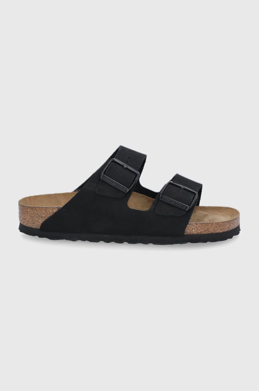 Birkenstock Usnjeni natikači ARIZONA ženski črna barva - Pepit.si