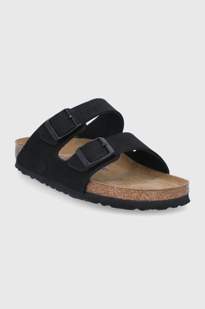 Birkenstock Usnjeni natikači ARIZONA ženski črna barva - Pepit.si