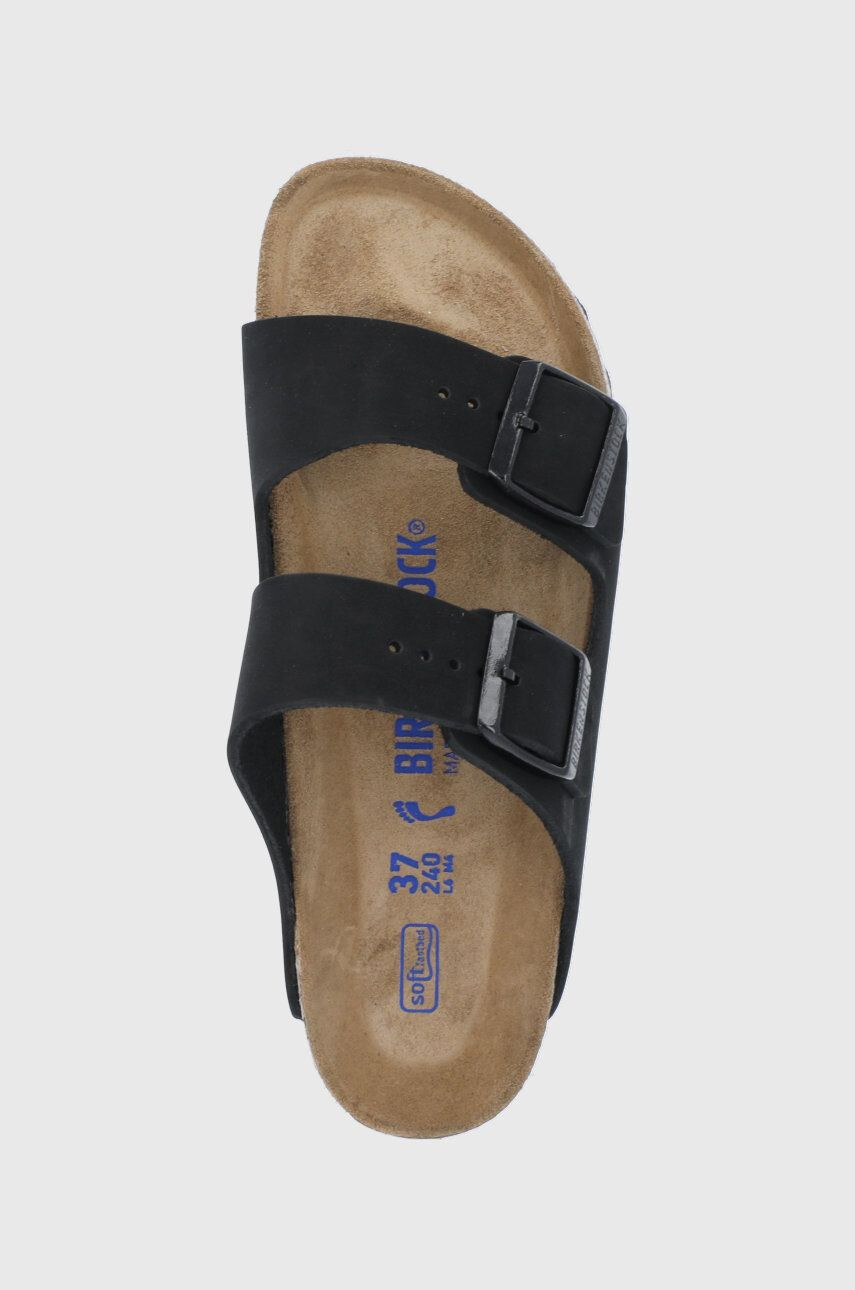 Birkenstock Usnjeni natikači ARIZONA ženski črna barva - Pepit.si