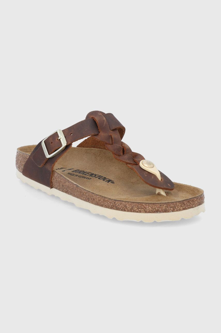 Birkenstock Usnjene japonke Gizeh ženske - Pepit.si