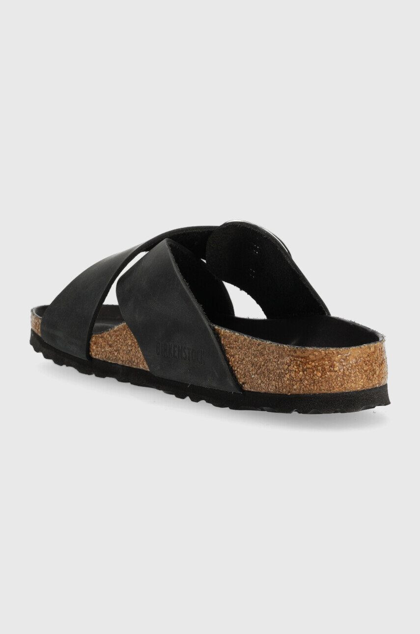 Birkenstock Usnjeni natikači Siena Big Buckle ženski črna barva 1020156 - Pepit.si