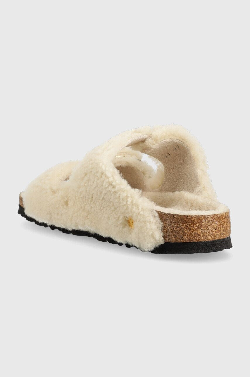 Birkenstock Volneni natikači Arizona Bb Shearling ženski siva barva - Pepit.si