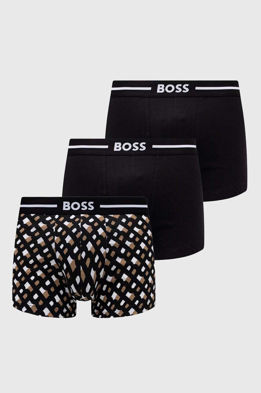 Boss Boksarice 3-pack moški črna barva - Pepit.si