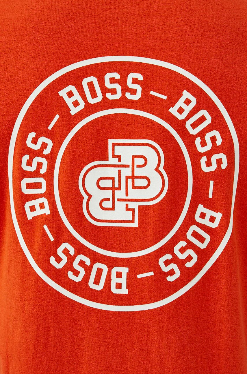 Boss Orange Bombažna kratka majica BOSS oranžna barva - Pepit.si