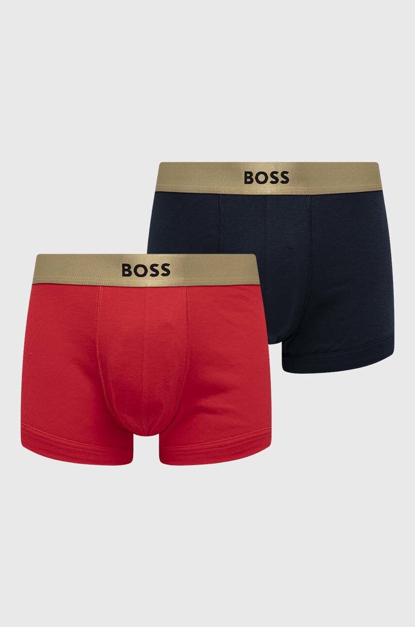 Boss Bombažne bokserke 2-pack rdeča barva - Pepit.si