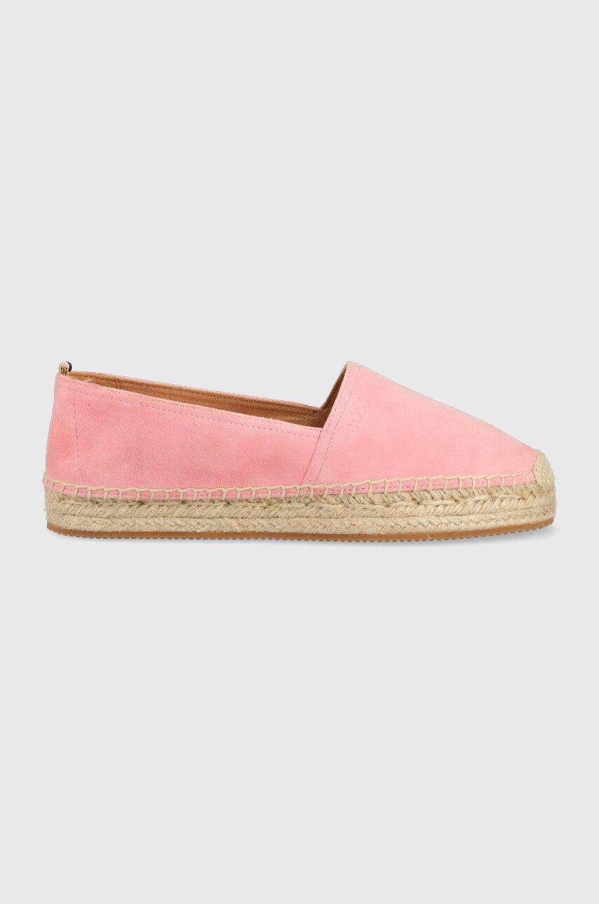 Boss Espadrile iz semiša Madeira roza barva 50493089 - Pepit.si