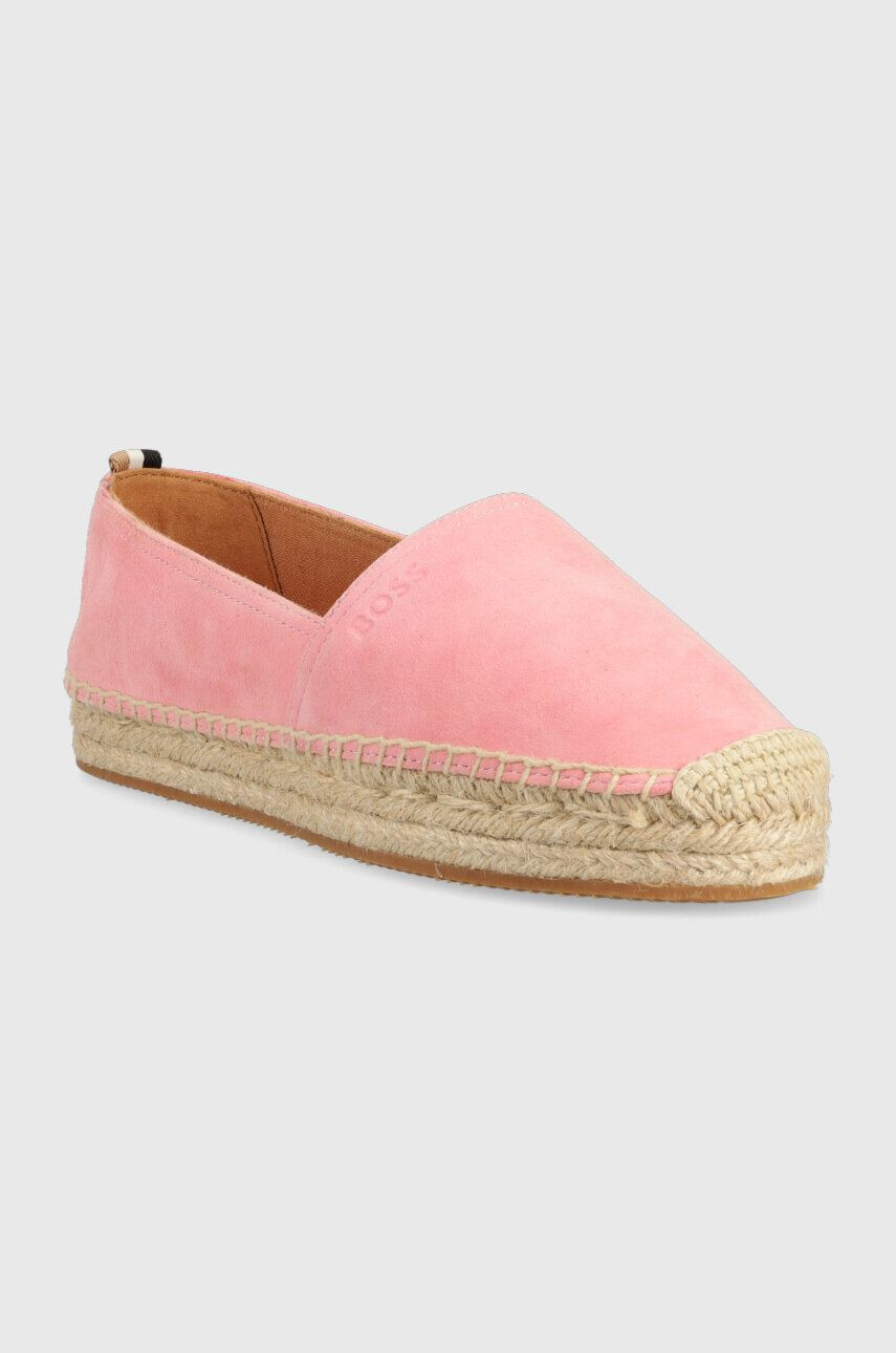 Boss Espadrile iz semiša Madeira roza barva 50493089 - Pepit.si