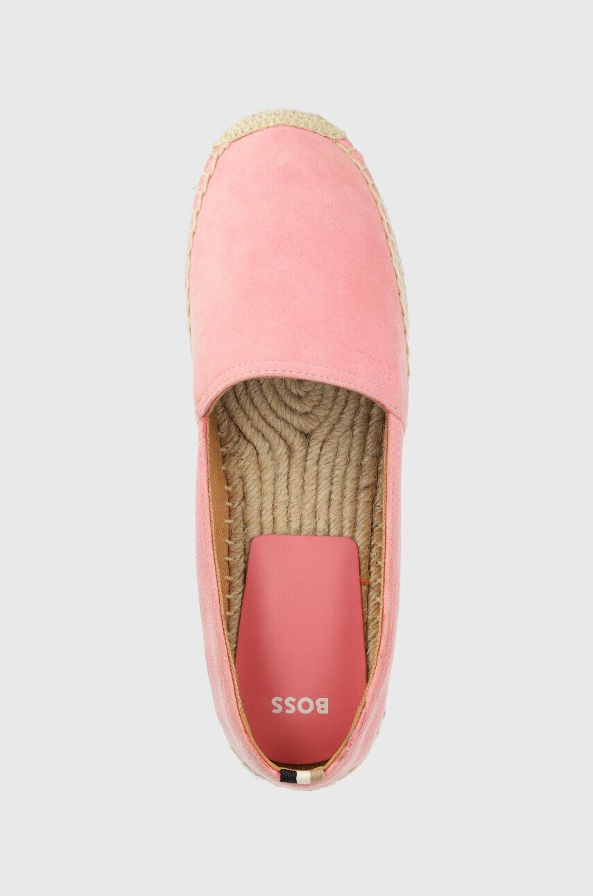 Boss Espadrile iz semiša Madeira roza barva 50493089 - Pepit.si