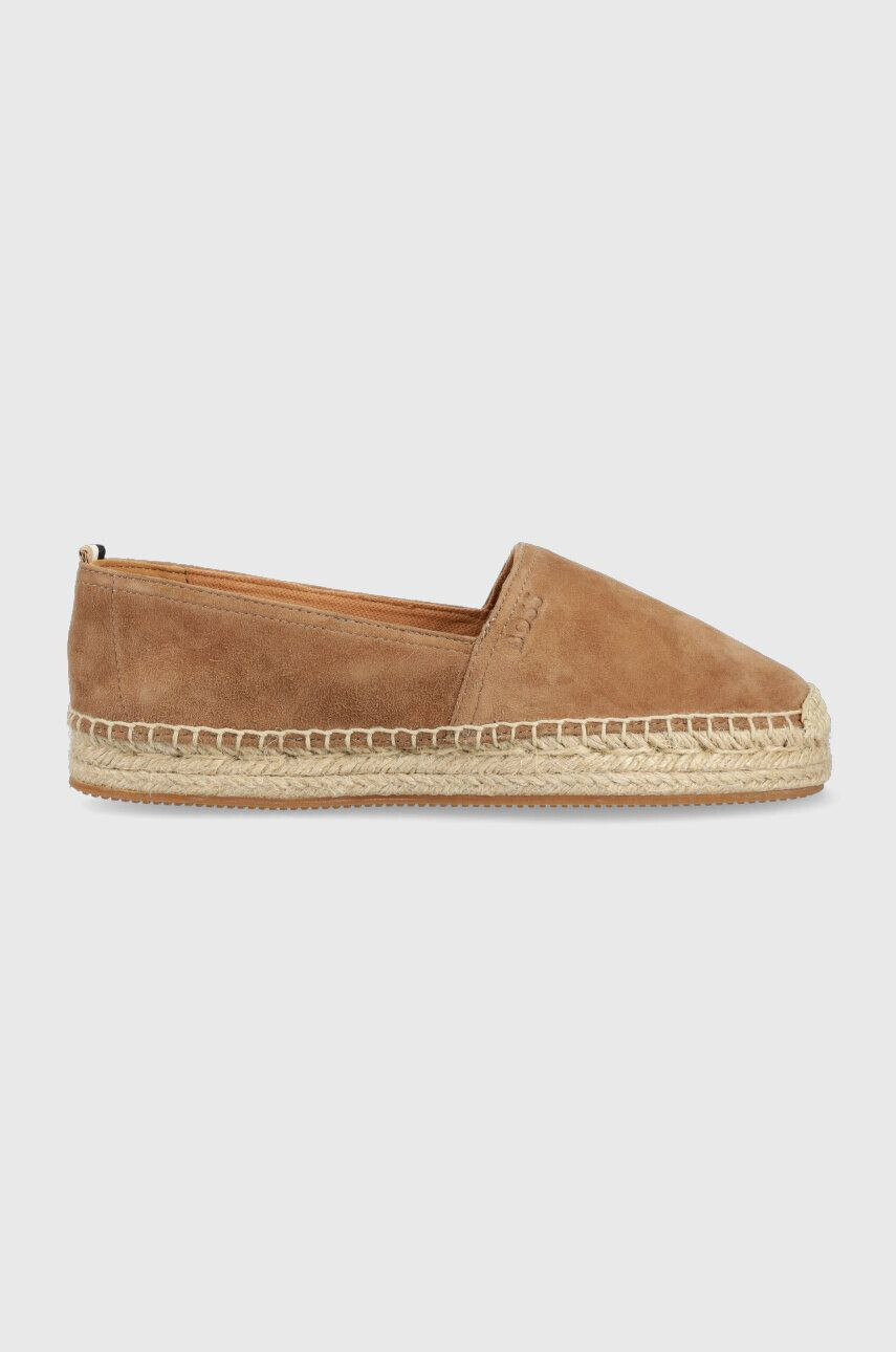 Boss Espadrile iz semiša Madeira bež barva 50493089 - Pepit.si