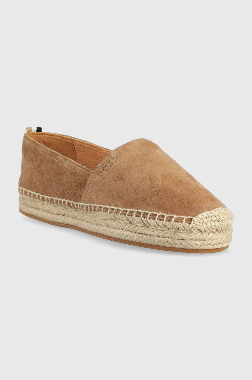 Boss Espadrile iz semiša Madeira bež barva 50493089 - Pepit.si