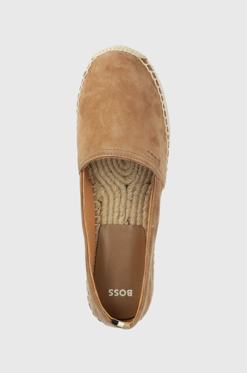 Boss Espadrile iz semiša Madeira bež barva 50493089 - Pepit.si