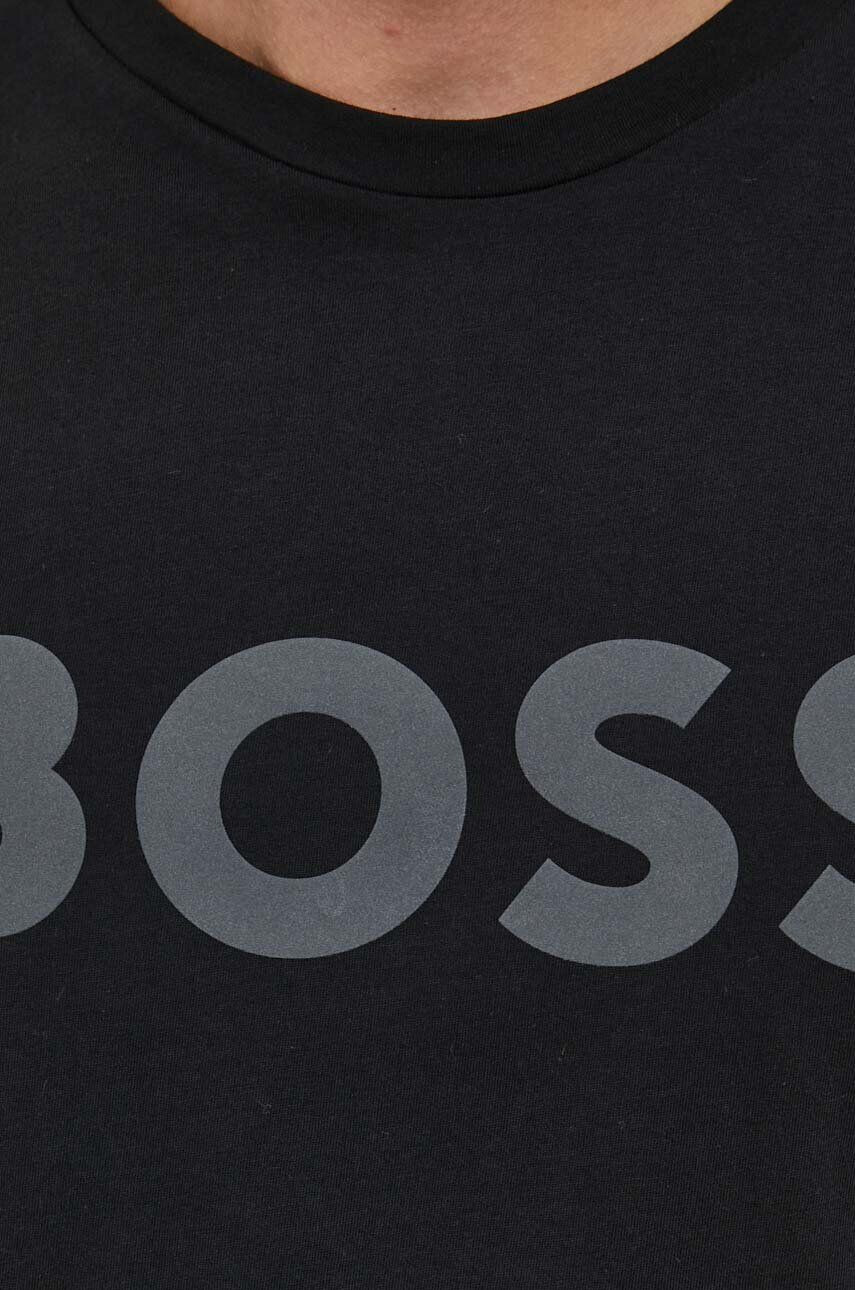 Boss Orange Bombažna kratka majica BOSS BOSS CASUAL črna barva - Pepit.si