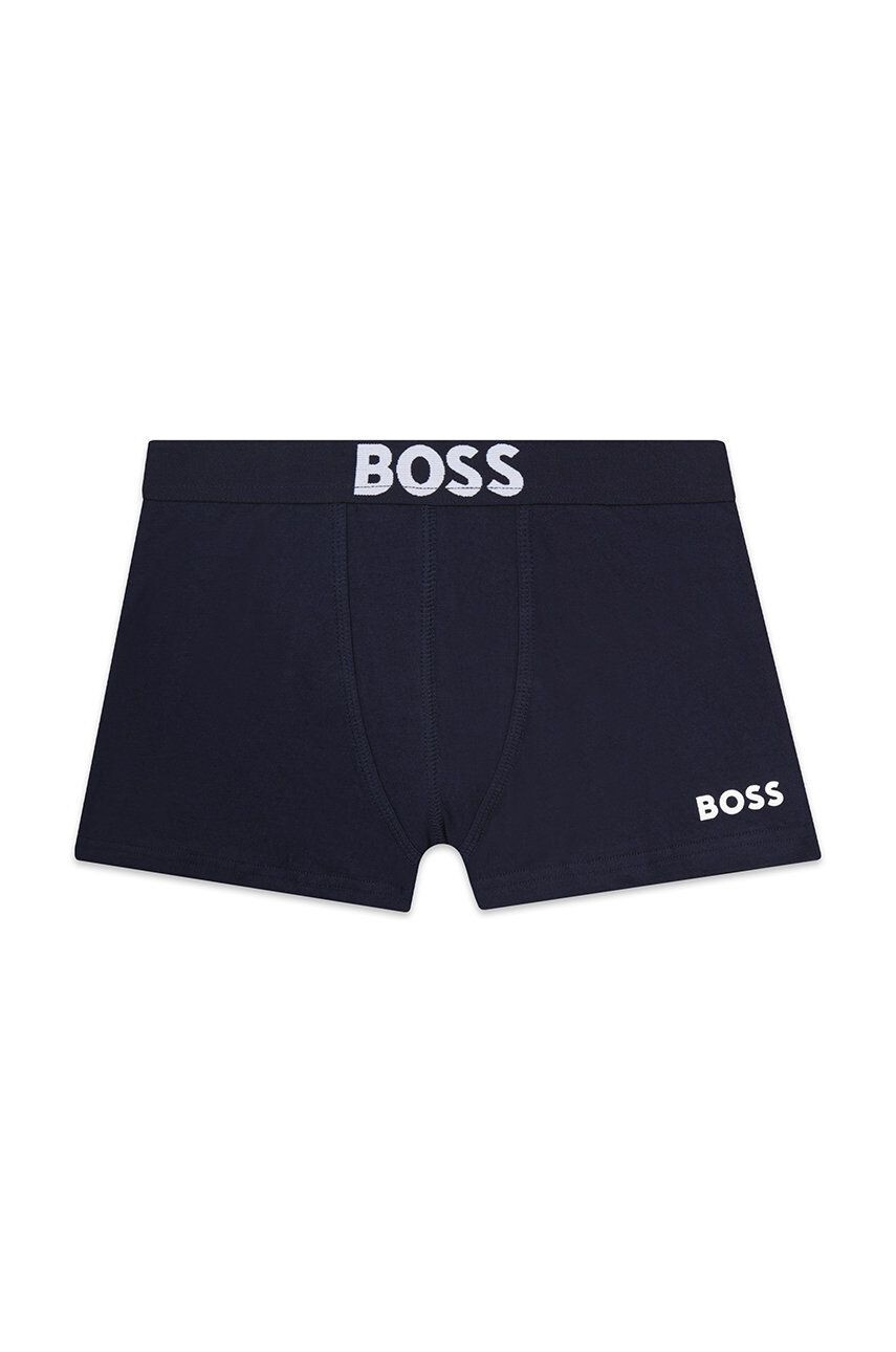 Boss Otroške boksarice (2-pack) mornarsko modra barva - Pepit.si