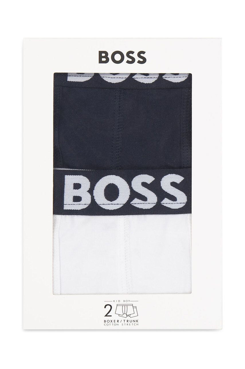 Boss Otroške boksarice (2-pack) mornarsko modra barva - Pepit.si