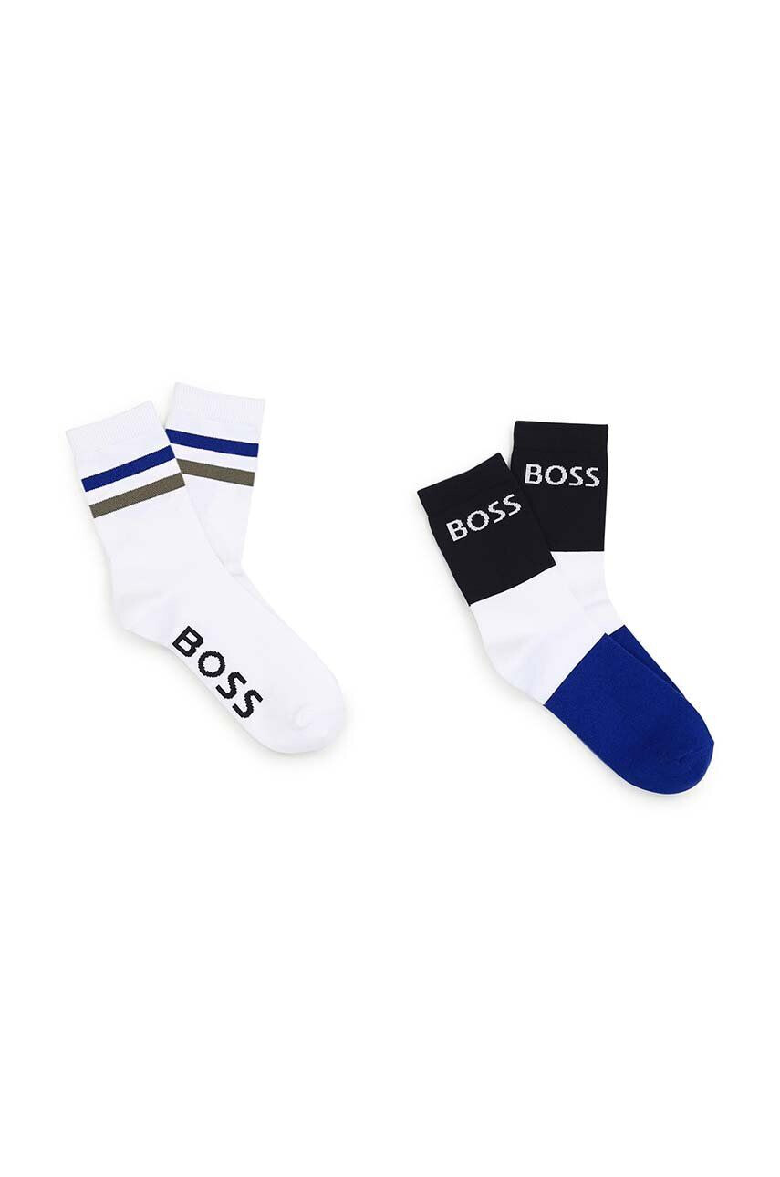 Boss Otroške nogavice 2-pack mornarsko modra barva - Pepit.si