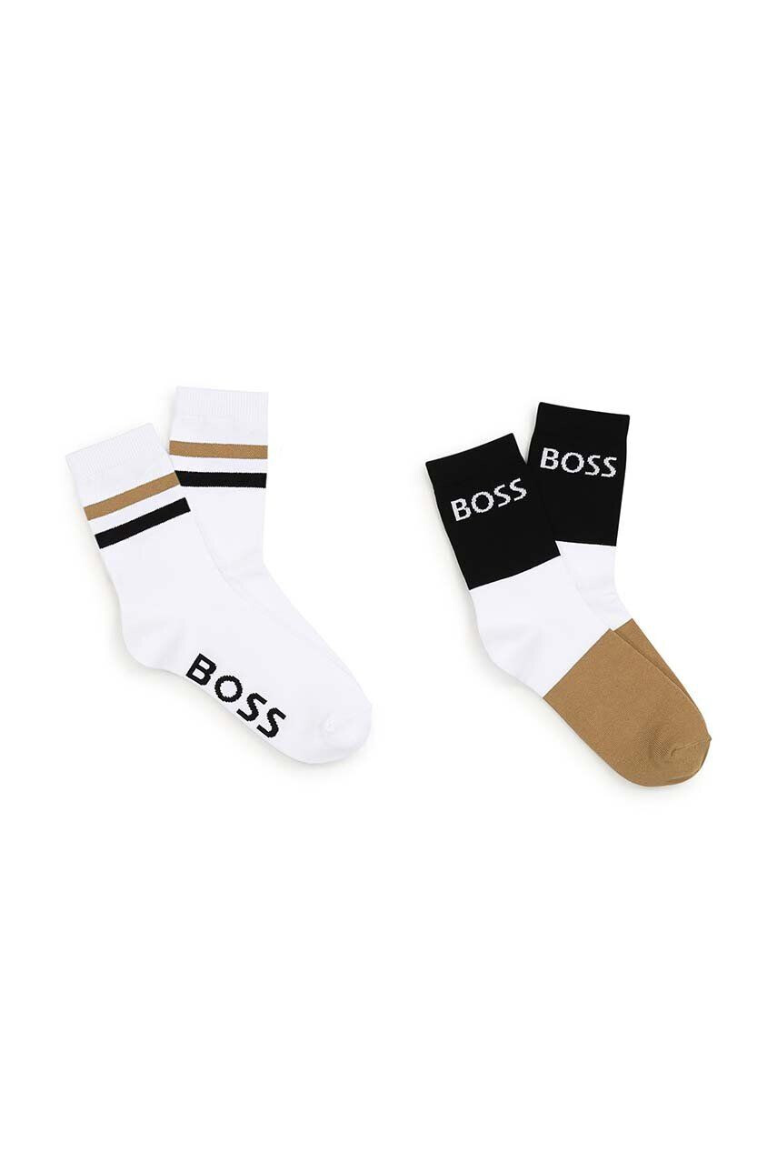 Boss Otroške nogavice 2-pack bela barva - Pepit.si