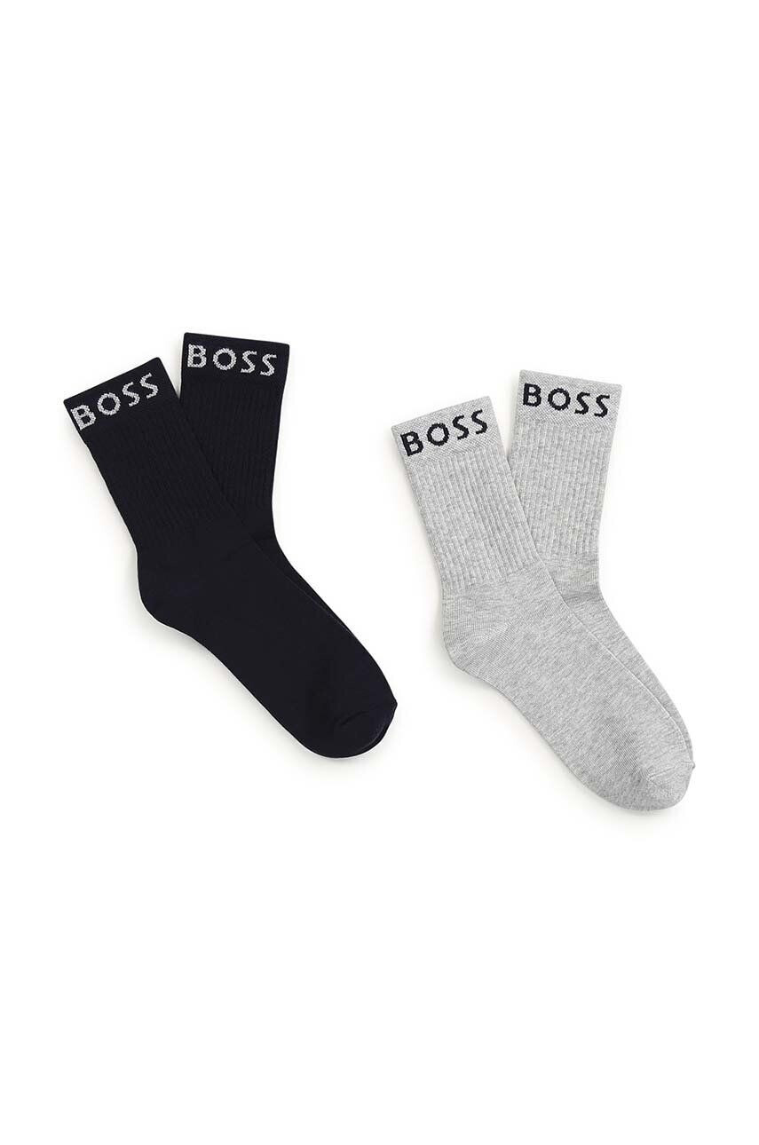 Boss Otroške nogavice 2-pack mornarsko modra barva - Pepit.si