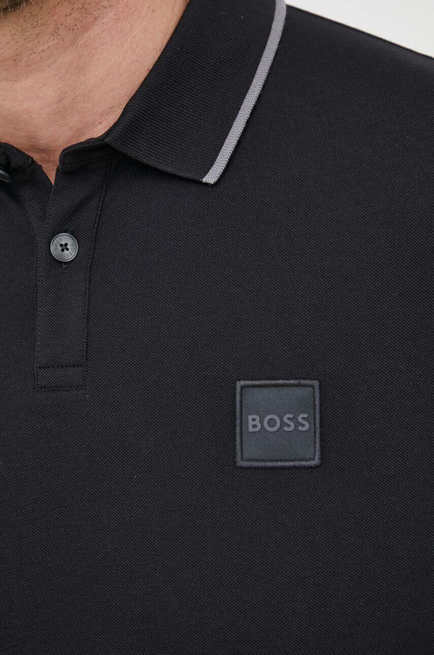 Boss Orange Polo BOSS BOSS CASUAL moški črna barva - Pepit.si