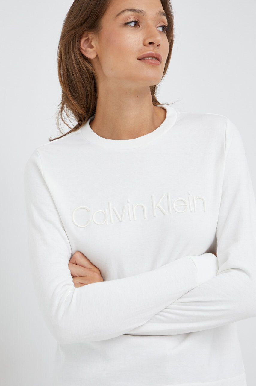 Calvin Klein Bluza ženska bela barva - Pepit.si