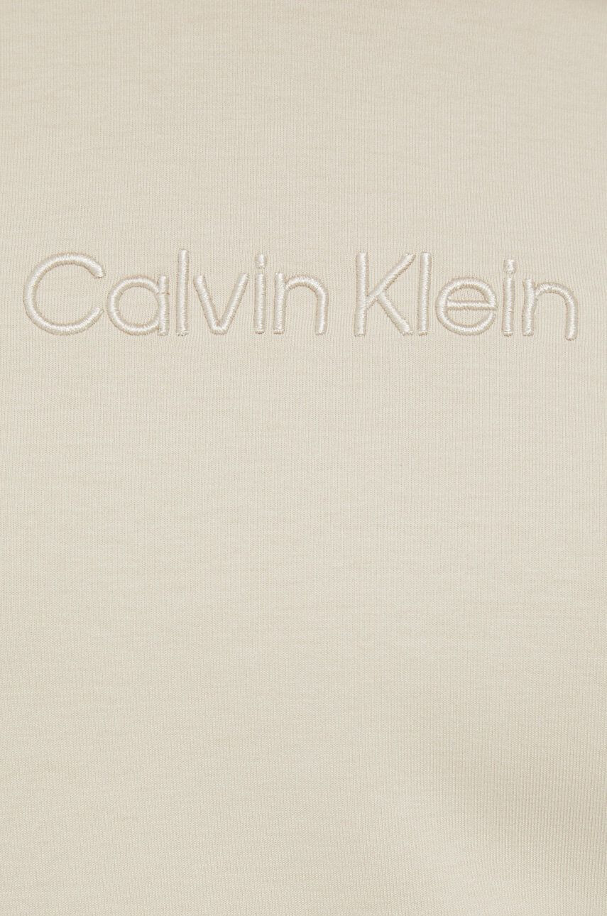 Calvin Klein Bluza ženska bež barva s kapuco - Pepit.si