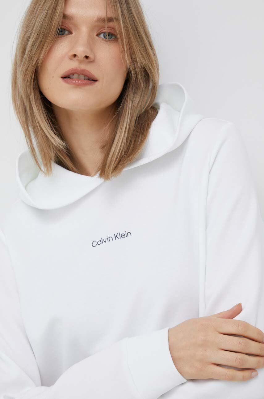 Calvin Klein Bluza ženska bela barva - Pepit.si