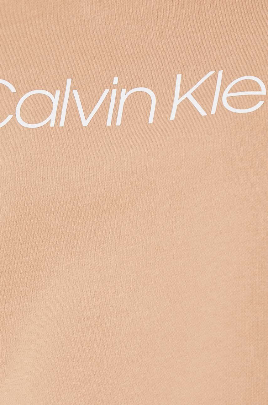 Calvin Klein Bombažen pulover ženska oranžna barva - Pepit.si