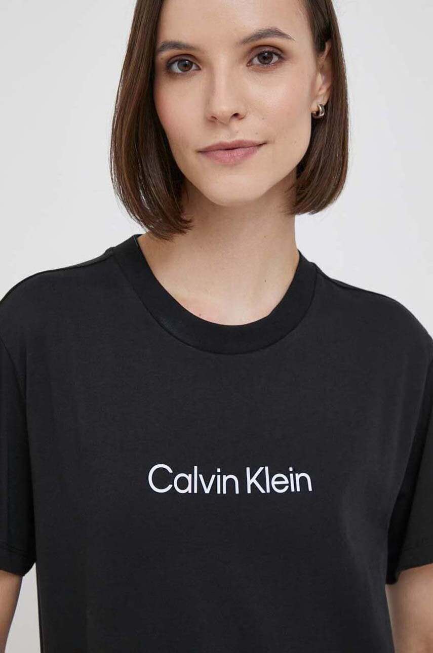 Calvin Klein Bombažna kratka majica črna barva - Pepit.si