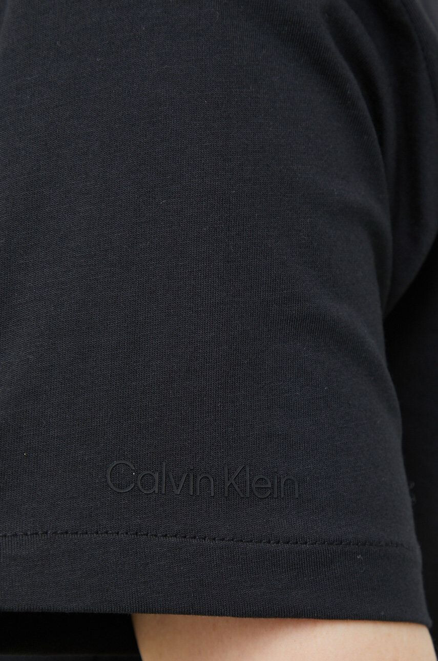 Calvin Klein Bombažna kratka majica črna barva - Pepit.si