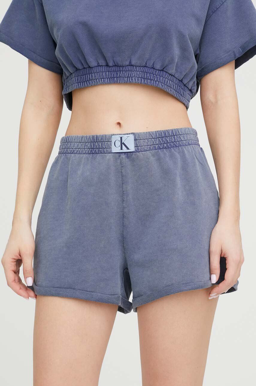 Calvin Klein Bombažne kratke hlače mornarsko modra barva - Pepit.si