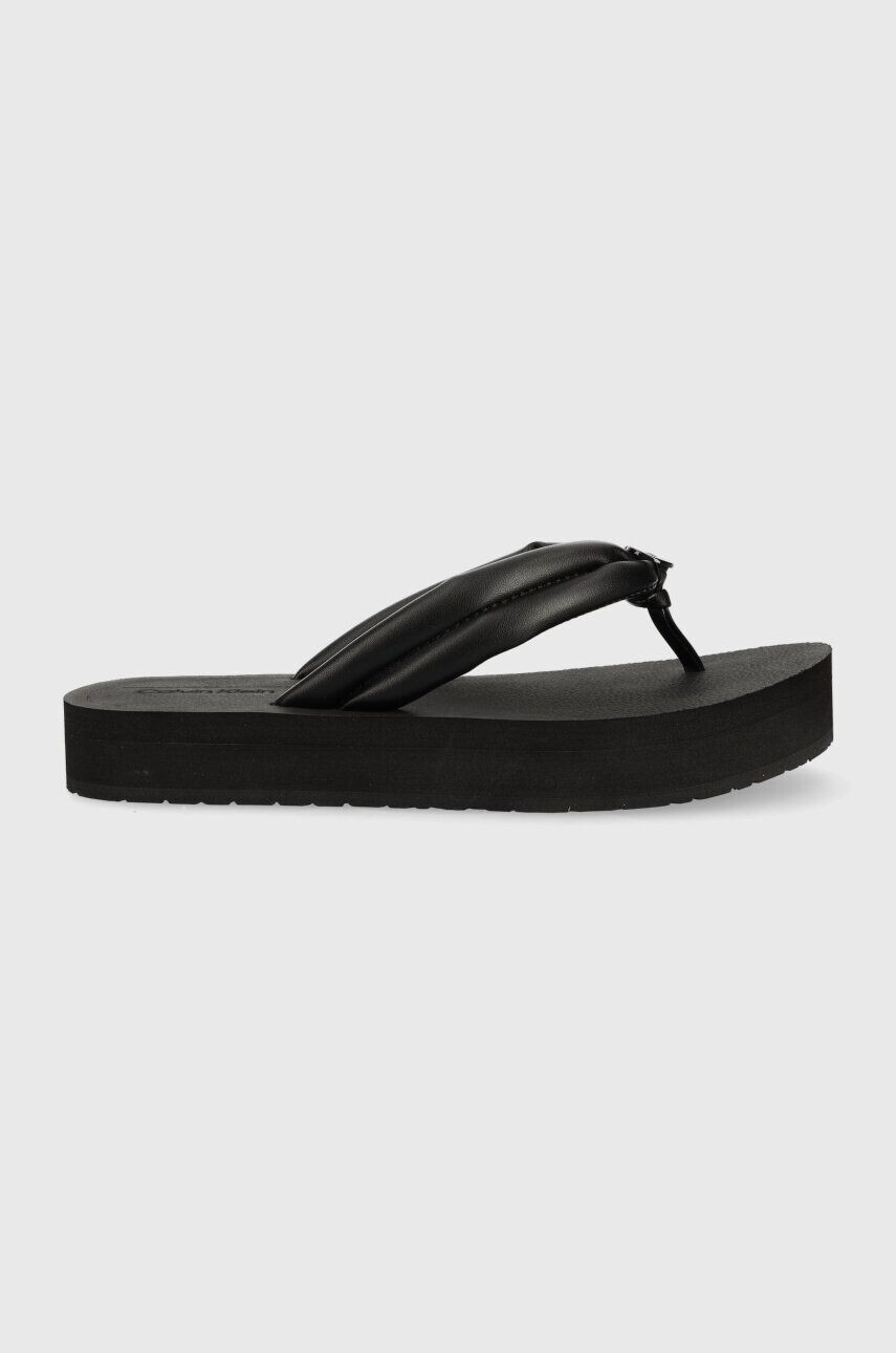 Calvin Klein Japonke FLATFORM FLIP FLOP W/HW ženske črna barva HW0HW01503 - Pepit.si