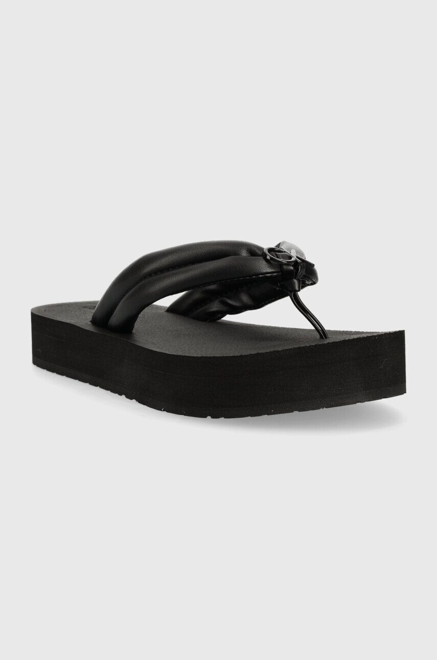 Calvin Klein Japonke FLATFORM FLIP FLOP W/HW ženske črna barva HW0HW01503 - Pepit.si