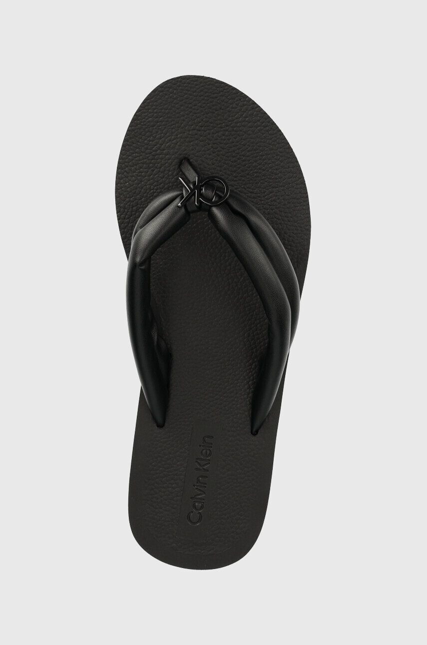 Calvin Klein Japonke FLATFORM FLIP FLOP W/HW ženske črna barva HW0HW01503 - Pepit.si