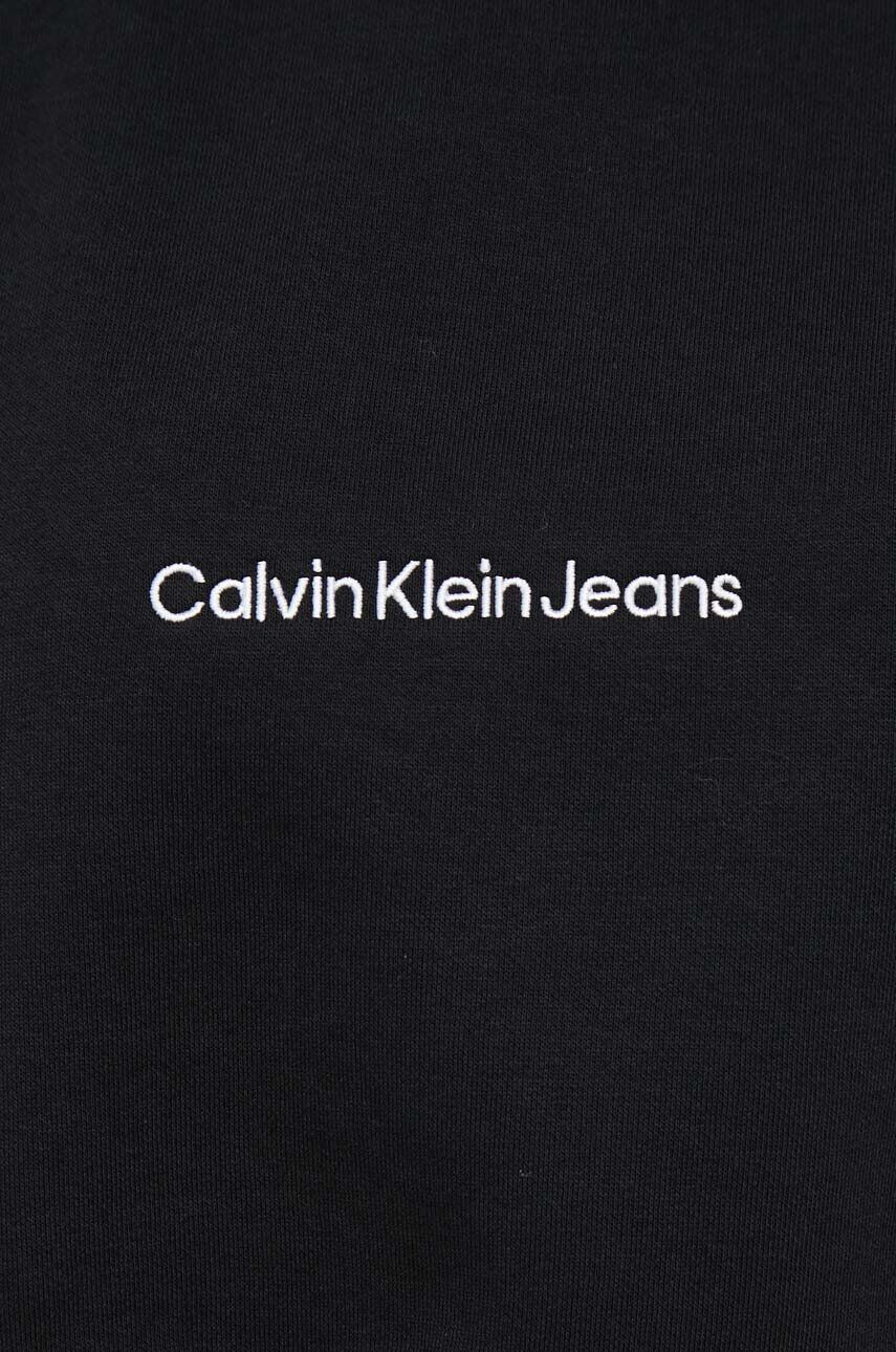 Calvin Klein Jeans Bluza ženska črna barva - Pepit.si