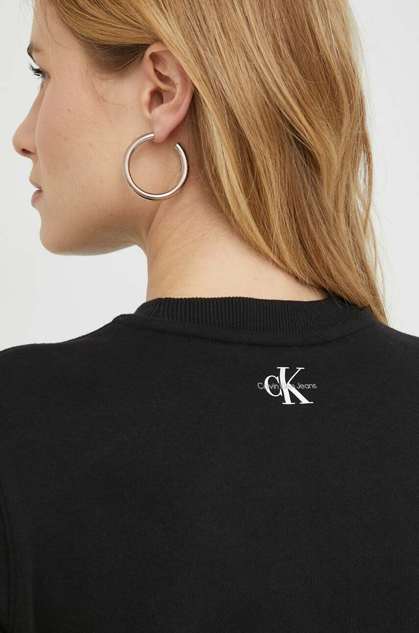 Calvin Klein Jeans Bluza ženska oranžna barva s kapuco - Pepit.si