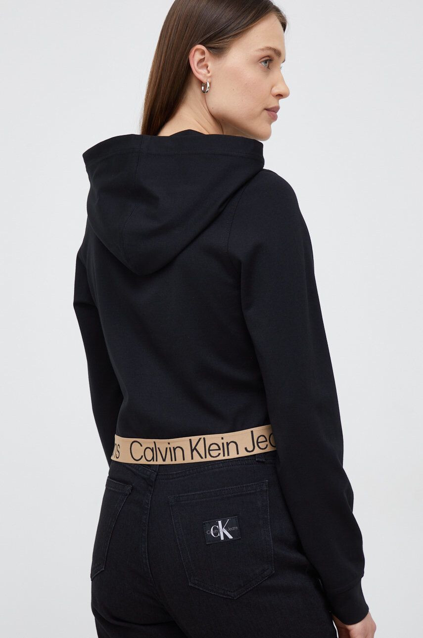 Calvin Klein Jeans Bluza ženska črna barva - Pepit.si