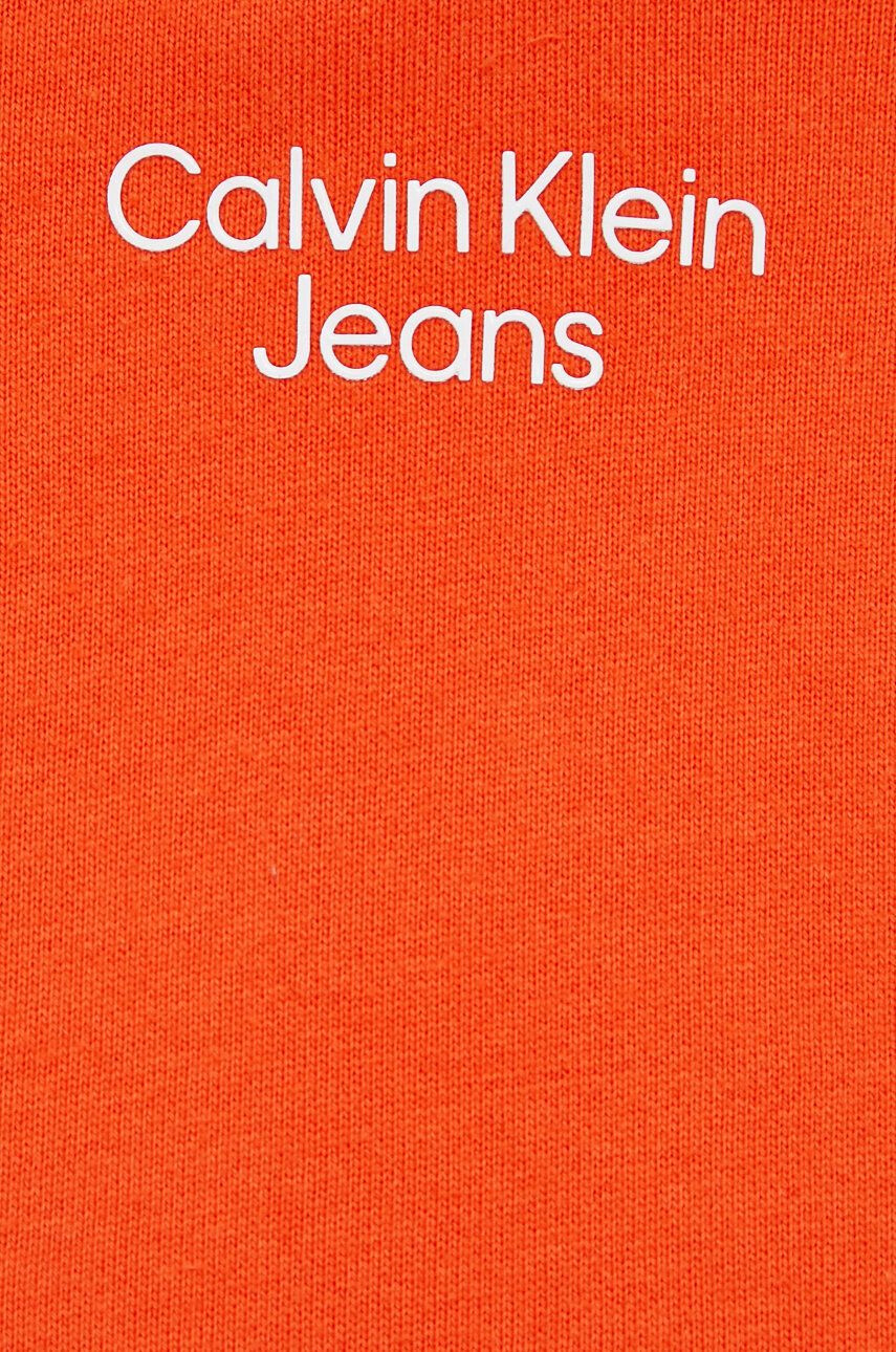 Calvin Klein Jeans Bluza ženska oranžna barva - Pepit.si