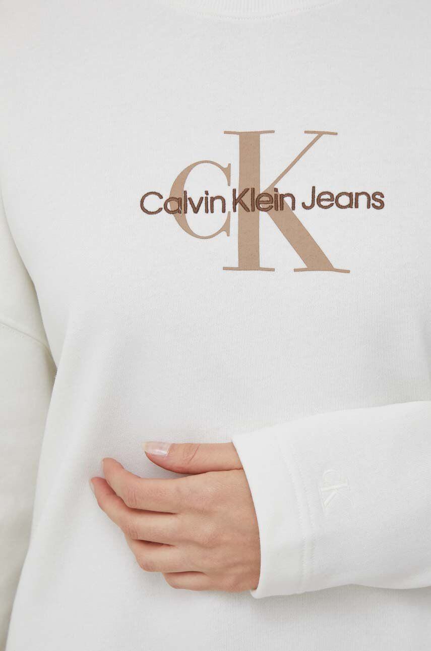 Calvin Klein Jeans bluza ženska bež barva - Pepit.si